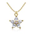 Beautiful flowers CZ Crystal Silver Necklace SPE-5137
